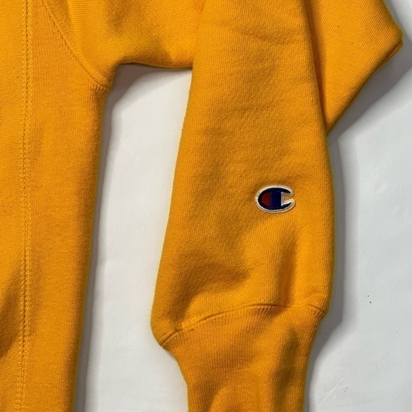 Champion Reverse Weave sweatshirt men's size M yellow-gold large script logo - Picture 5 of 7